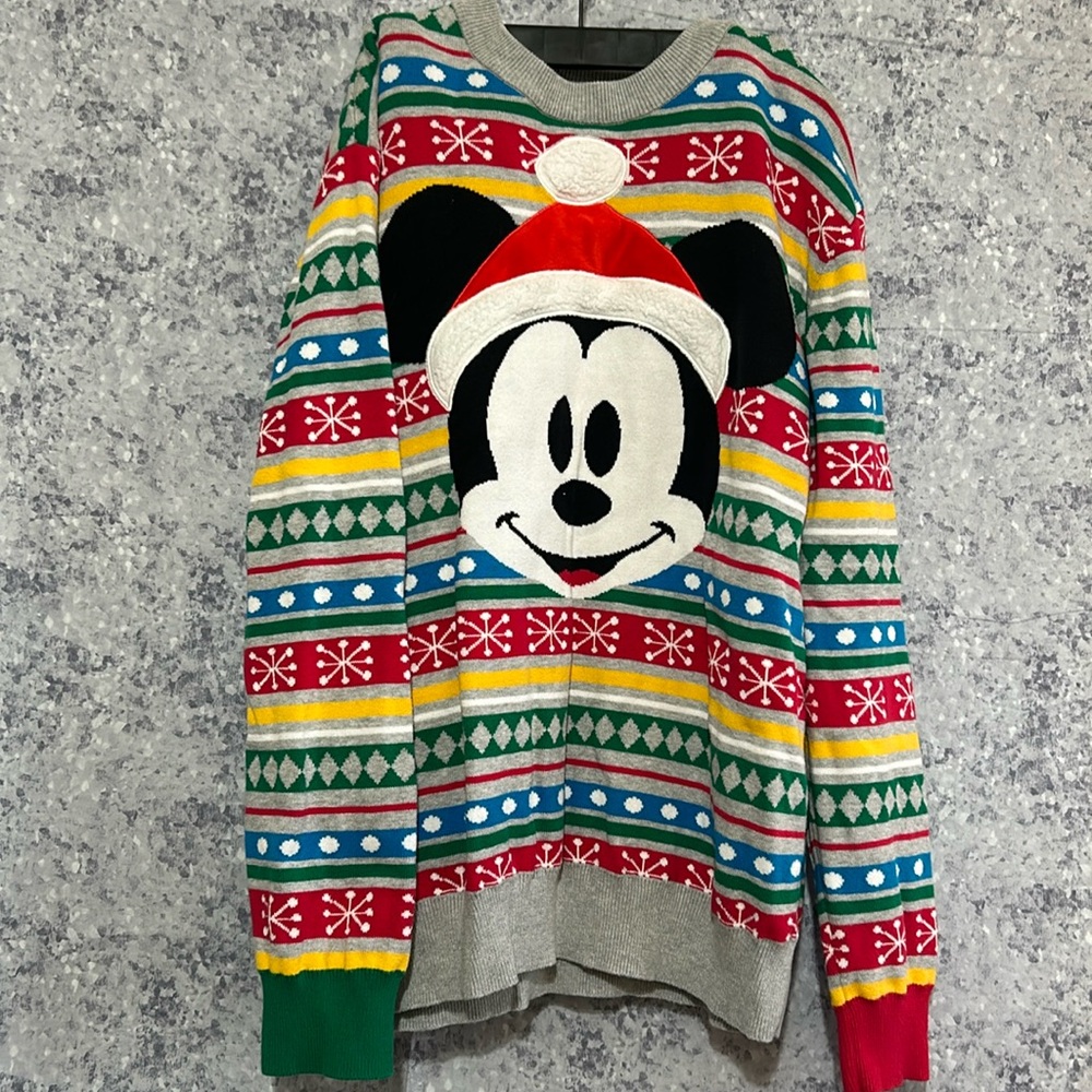Disney parks Christmas sweater with a big Mickey